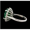 Image 3 : 4.77 ctw Emerald and Diamond Ring - 14KT White Gold