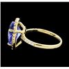 Image 3 : 4.01 ctw Tanzanite and Diamond Ring - 14KT Yellow Gold