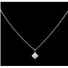 Image 2 : 0.65 ctw Diamond Pendant With Chain - 14KT White Gold