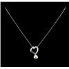 Image 2 : 0.19 ctw Pearl and Diamond Pendant - 14KT White Gold