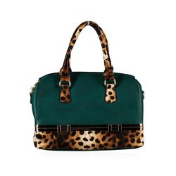 Green and Leopard Handbag