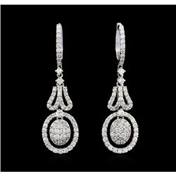 1.85 ctw Diamond Earrings - 18KT White Gold