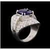 Image 4 : 6.30 ctw Sapphire and Diamond Ring - 18KT White Gold