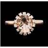 Image 2 : 1.65 ctw Morganite and Diamond Ring - 14KT Rose Gold