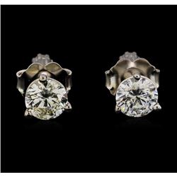 0.80 ctw Diamond Earrings - 14KT White Gold