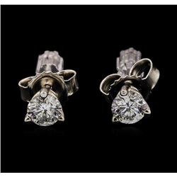 0.34 ctw Diamond Earrings - 14KT White Gold