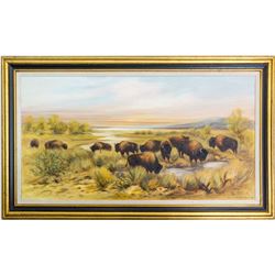 Buffalo Painting by Alice Cardelli Swett