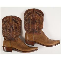 Lucchese Two-Tone Brown Leather Cowboy Boots