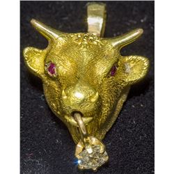 Ruby Eye Gold Pendant