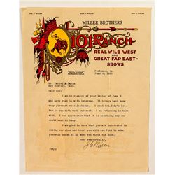 101 Ranch Wild West Show Wonderful Color Letterhead with Cody Mention- Rare