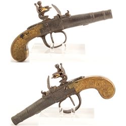 English Flintlock screw barrel pistol .47 cal.