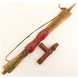 Beaver Effigy Stem and Pipe Bowl