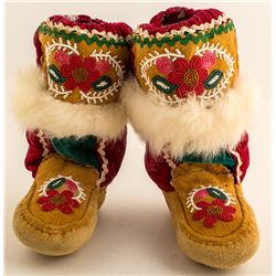 Indian Beaded Boots with Fur