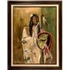 Image 1 : Indian w/ Shield Oil Painting by J Annis