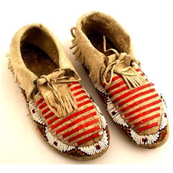 Quilled and Beaded Sioux Moccasins