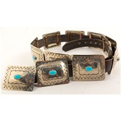 Turquoise and Silver Concho Belt