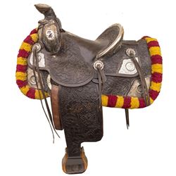 Keyston Bros. Silver Parade Saddle with Silver Headstall and Breast Collar