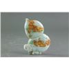 Image 2 : Burma Green and Russet Jadeite Gourd Form Pendant
