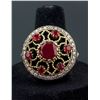 Image 1 : Sterling Silver Ruby & Cubic Zirconia Ring RV$250