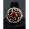 Image 1 : Sterling Silver Ruby & Cubic Zirconia Ring RV$250