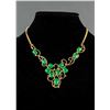Image 1 : Chinese Green Hardstone Gilt Necklace