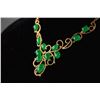Image 3 : Chinese Green Hardstone Gilt Necklace