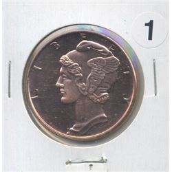 Mercury Head One Ounce .999 Copper Round