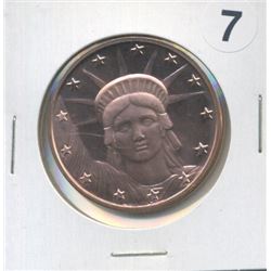 Statue of Liberty One Ounce .999 Copper Round