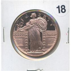 Standing Liberty Style One Ounce .999 Copper Round