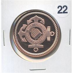 US Coast Guard One Ounce .999 Copper Round
