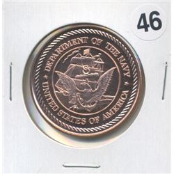 Department of the Navy One Ounce .999 Copper Round