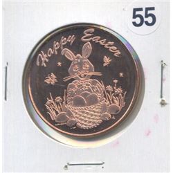 Happy Easter Bunny One Ounce .999 Copper Round