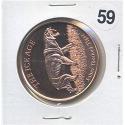 The Ice Age Saber Toothed Tiger One Ounce .999 Copper Round