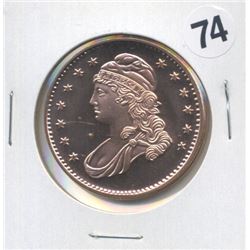 Capped Bust Design One Ounce .999 Copper Round