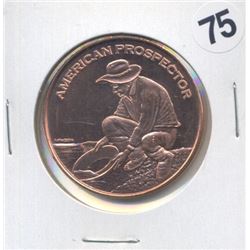 American Prospector One Ounce .999 Copper Round