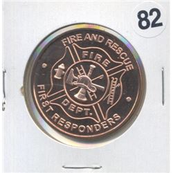 Fire and Rescue One Ounce .999 Copper Round