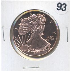 American Silver Eagle Style One Ounce .999 Copper Round