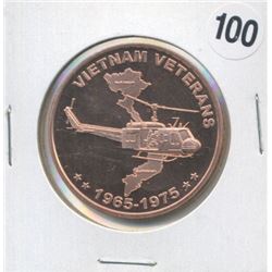 Vietnam Veterans One Ounce .999 Copper Round