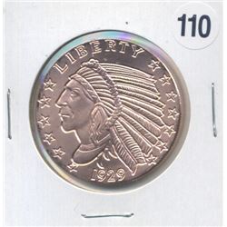 Incuse Indian Style One Ounce .999 Copper Round