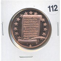 Pledge of Allegiance One Ounce .999 Copper Round