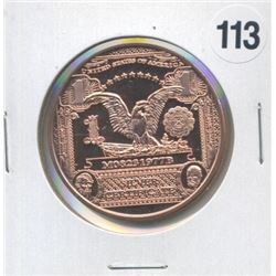 Black Eagle $1 Note Style One Ounce .999 Copper Round