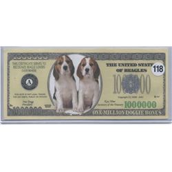 United State of Beagles One Million Dollar Novelty Note