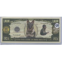 US Customs and Border Protection Million Dollar Novelty Note