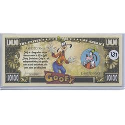Goofy One Million Dollar Novelty Note