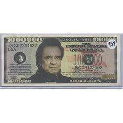 Johnny Cash The Man In Black Million Dollar Note