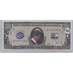 2004 John Kerry For President Novelty Note