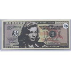 Lauren Bacall Legends Series One Million Dollar Note