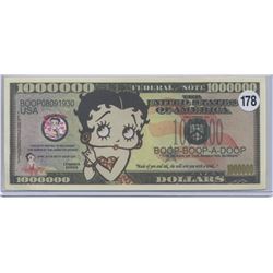 Betty Boop One Million Dollar Novelty Note