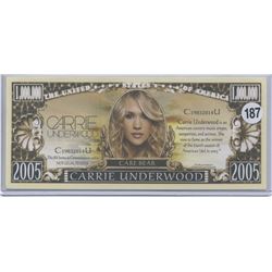 Carrie Underwood One Million Dollar Note