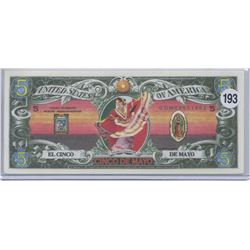 Cinco De Mayo 5 Dollar Novelty Note